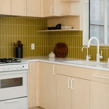 Warm Yellow Kitchen Tiles Backsplash