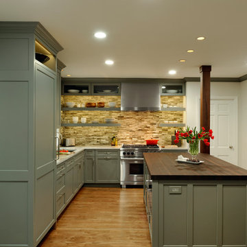 Washington, D.C. - Transitional - Kitchen with Gray Cabinetry