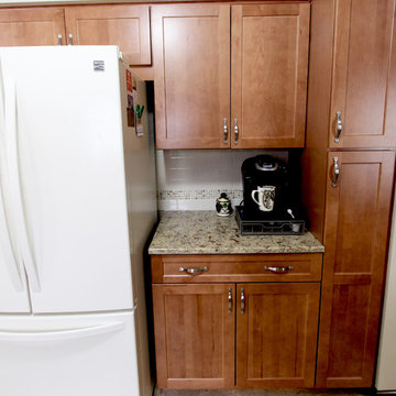 Waypoint Maple Spice Cabinets with Eternia Quartz Claremont Countertops