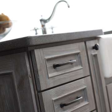 Weathered Wood Kitchen Island