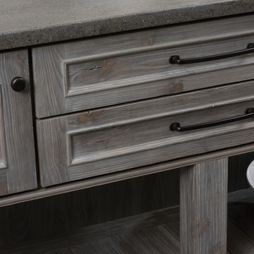 Weathered Wood Kitchen Island