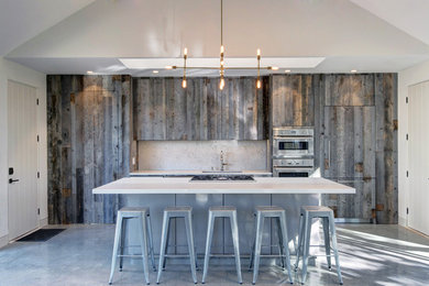 Example of a mountain style kitchen design in Austin