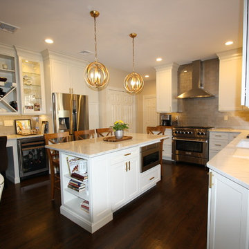 West Caldwell NJ Transitional Kitchen - White Painted Maple Cabinets