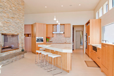 Example of a large trendy kitchen design in Vancouver
