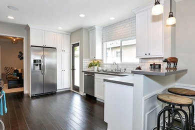 West Hollywood White Transitional Kitchen
