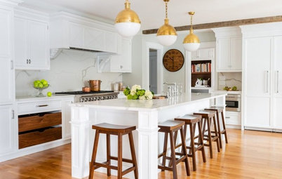 Kitchen of the Week: White, Walnut and Brass in an 1840 Farmhouse