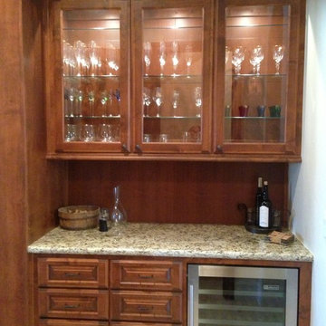 Wet Bar Base and Upper Cabinet  with Custom Glass Doors