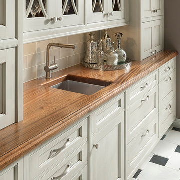 Wet Bar featuring Inset Cabinets