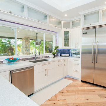 White Airy Contemporary Kitchen in Rancho Bernardo, Ca