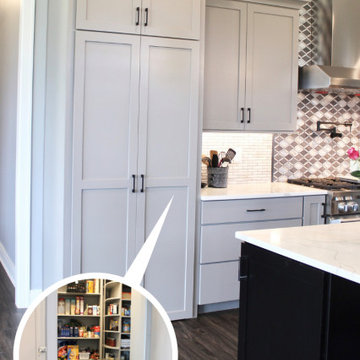 White and Black Painted Kitchen Home by Kerkhoff Homes in Bettendorf Quad Cities