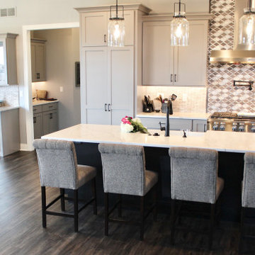 White and Black Painted Kitchen Home by Kerkhoff Homes in Bettendorf Quad Cities