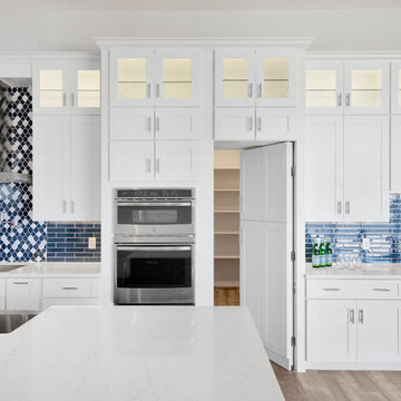 White and Blue Coastal Inspired Kitchen