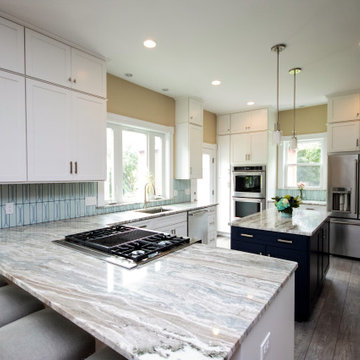 White and Blue Kitchen Remodel