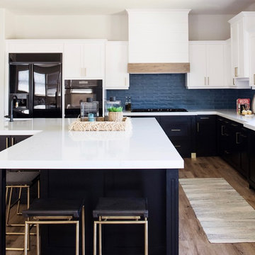 White and Blue Kitchen Remodel