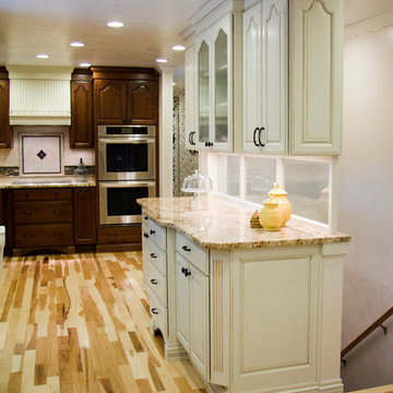 White & Brown Maple Cabinets