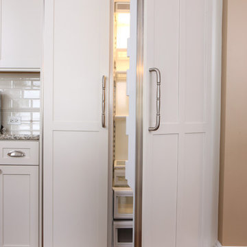 White and Cherry Transitional Style Kitchen