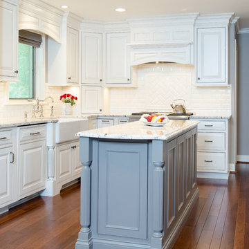 White and Gray Traditional Kitchen Remodel