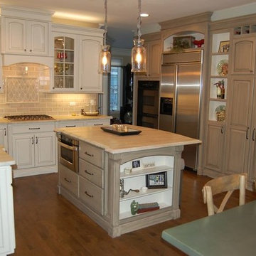 White and greige budget kitchen after