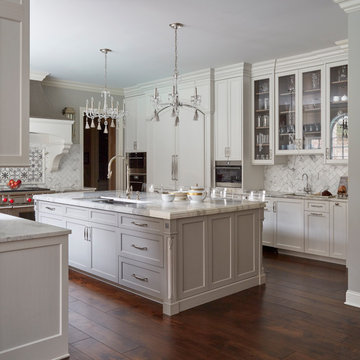 White and grey luxurious kitchen