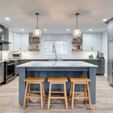 White & Grey Scandinavian Style Kitchen Design by Reico Kitchen & Bath