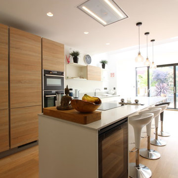 White and light open plan Kitchen, Hove