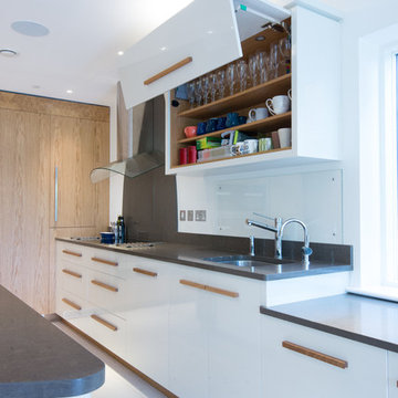 White & Oak Contemporary Kitchen