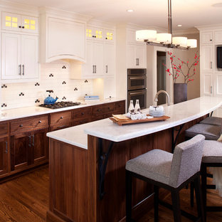 Dark Lower Cabinets White Upper Houzz