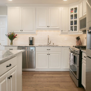 White Cabinetry with Praa Sands Cambria