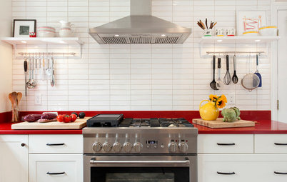 Kitchen of the Week: Red Energizes a Functional White Kitchen