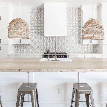 White, Contemporary, and Eclectic Kitchen
