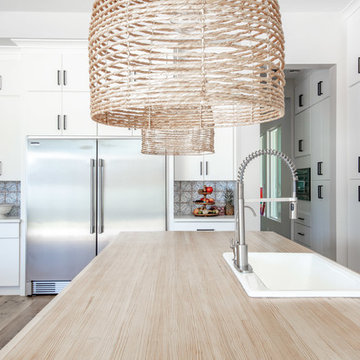 White, Contemporary, and Eclectic Kitchen