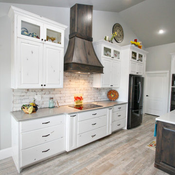 White Custom Kitchen with Walnut Accents, Jerome ID