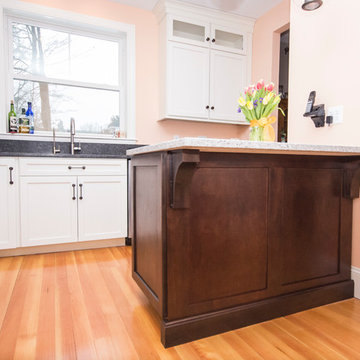 White Kitchen Cabinet and Maple Island Remodel