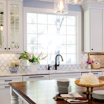 White Kitchen Distressed Wood Counter top St. Louis, MO