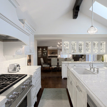 White Kitchen-glass cabinet panels