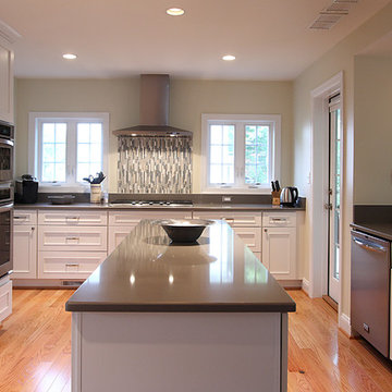 White Kitchen Gray Countertops