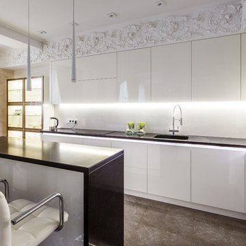 White kitchen in classic interior