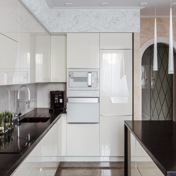 White kitchen in classic interior