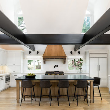 White Kitchen with Black Accents in Princeton, NJ