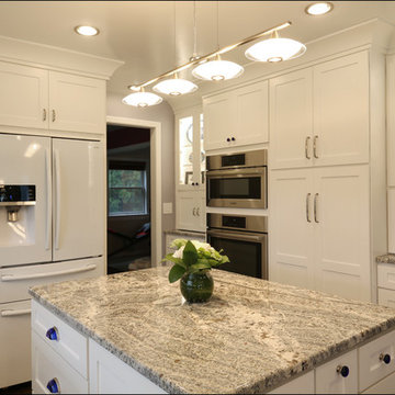White Kitchen with Cobalt Blue Accents Oregon City OR