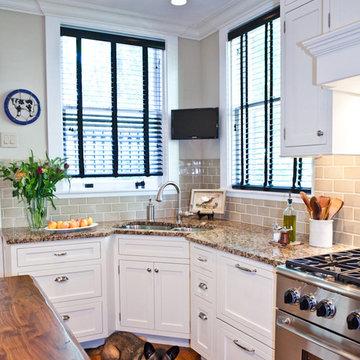 White Kitchen with Corner Sink Renovation St. Louis, MO