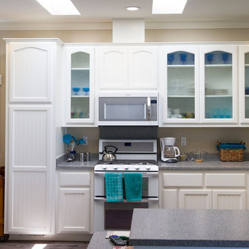 White Kitchen with Glass Cabinets