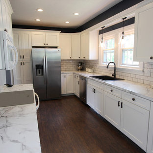 White Cabinet Laminate Floor | Houzz