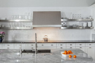 White Kitchen With Stainless Steel