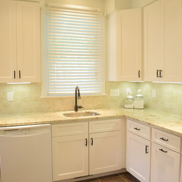 White kitchen with stylish backsplash!
