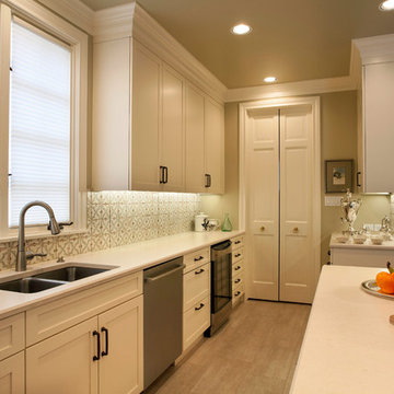 White Kitchen with Thick Crown Moulding