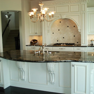 White Kitchen with Titanium Granite