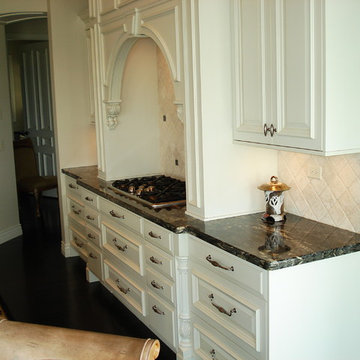 White Kitchen with Titanium Granite