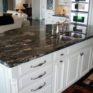 White Kitchen with Titanium Granite