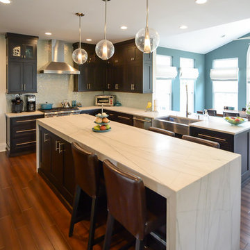 White Macaubas Honed Quartzite Kitchen